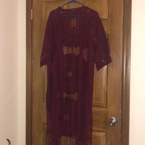 Long Lace Sheer Kimono